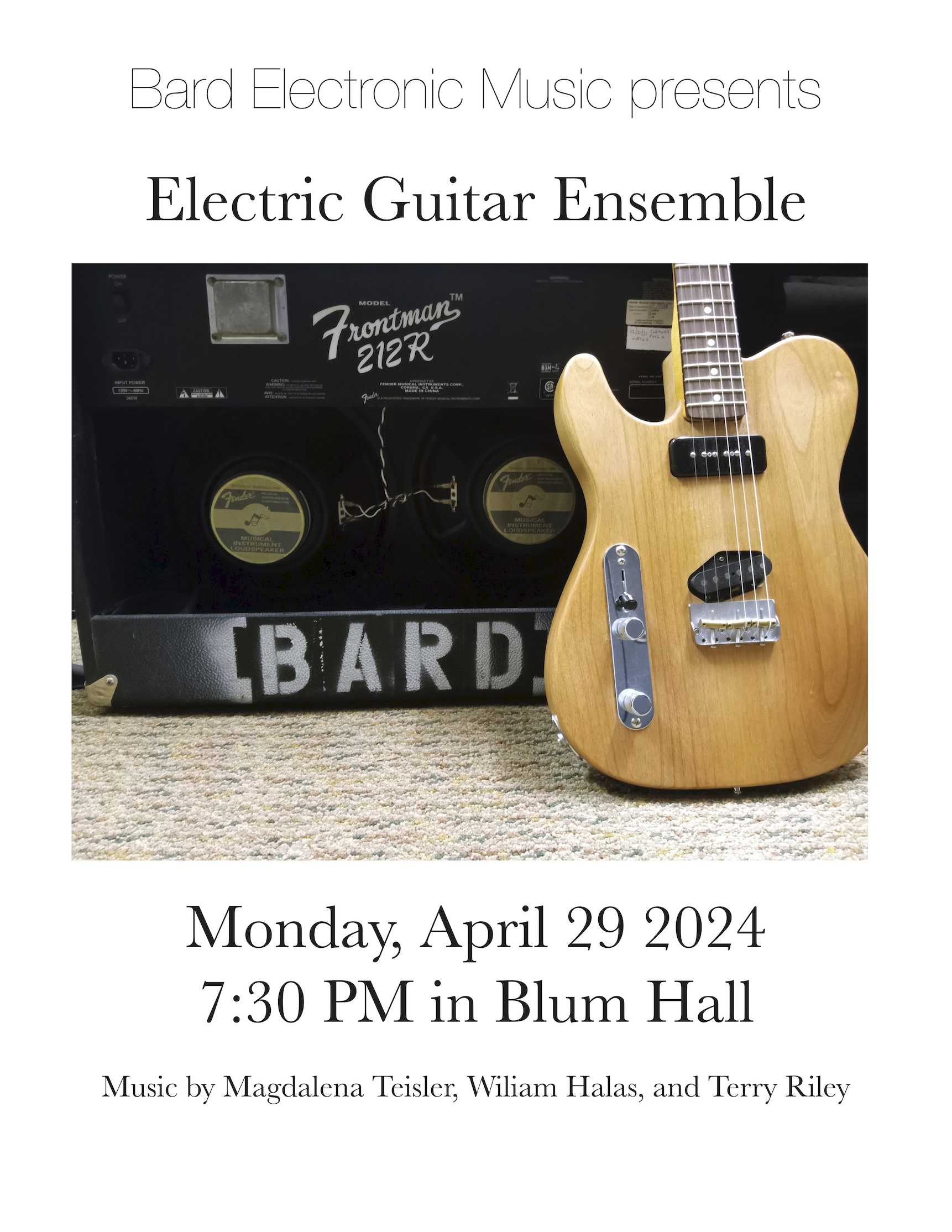 Bard Electric Guitar Ensemble Spring Concert
