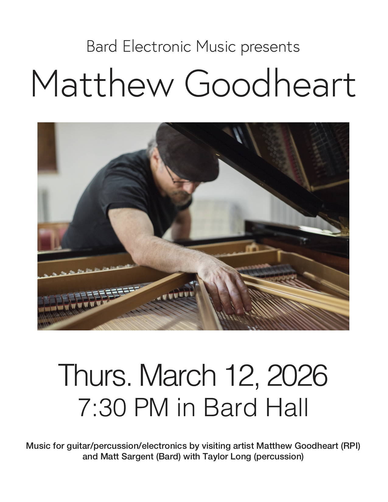 Bard electronic music visiting artist Matthew Goodheart (RPI)