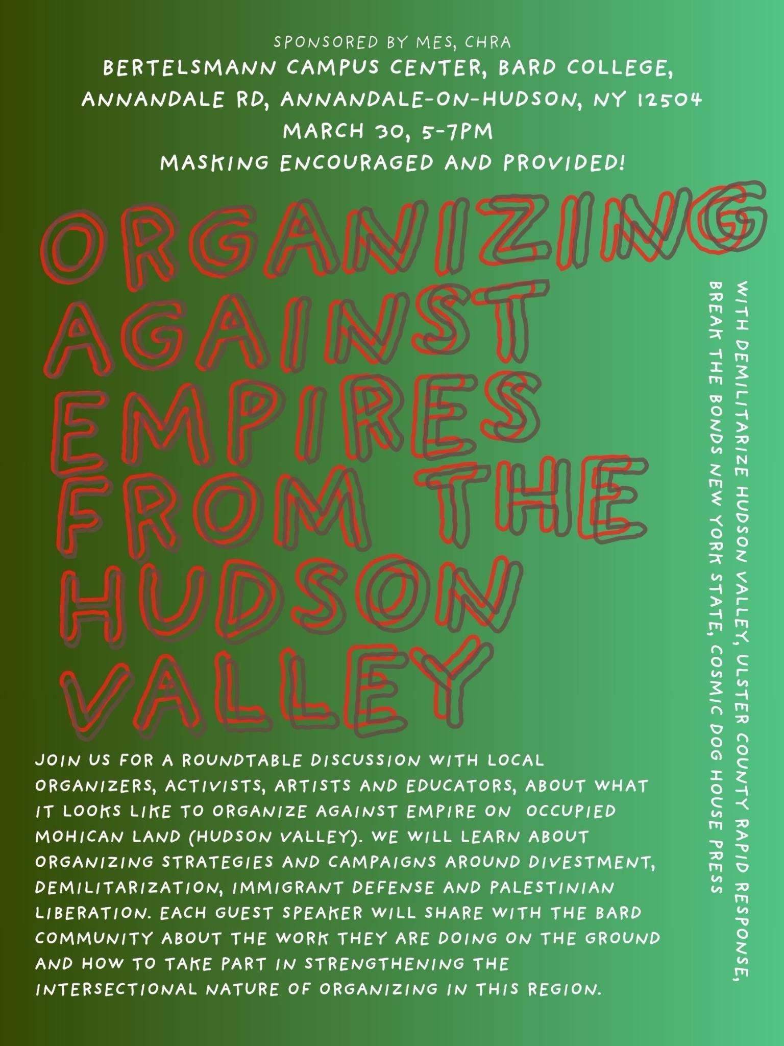 Organizing Against Empires from the Hudson Valley