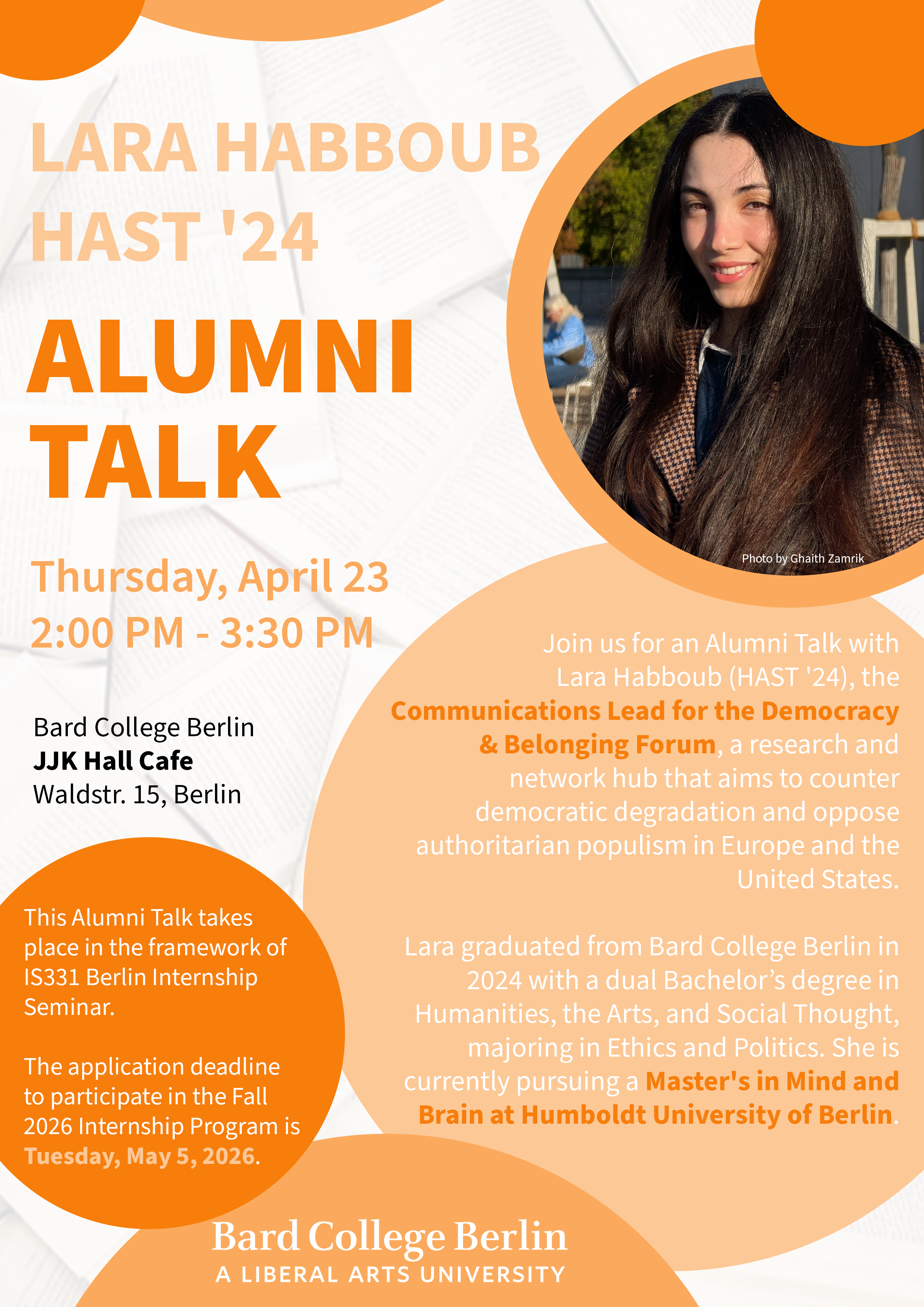 Alumni Talk with&nbsp;Lara Habboub&nbsp;(HAST '24)