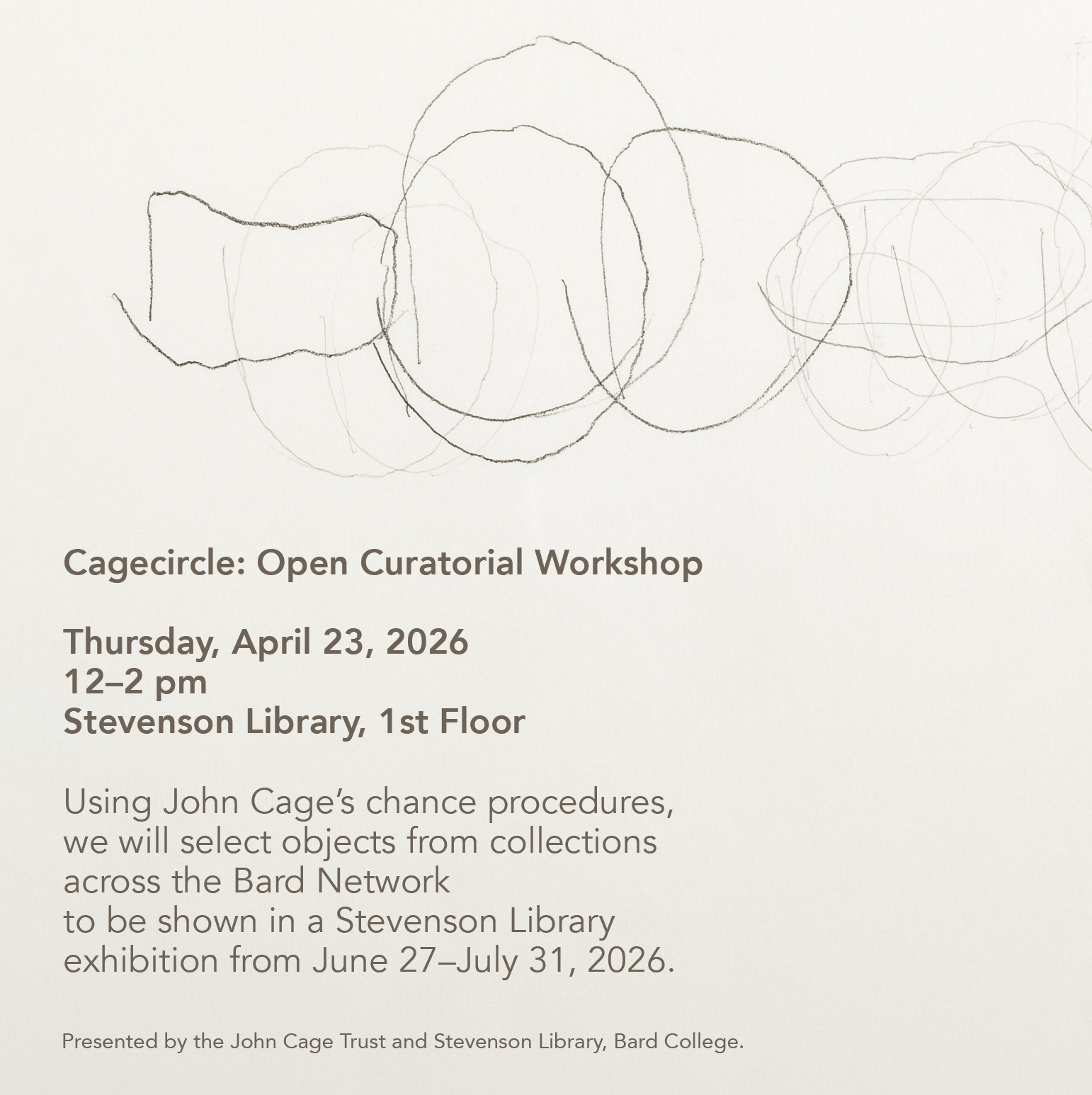 Cagecircle flyer; Cagecircle: Open Curatorial Workshop