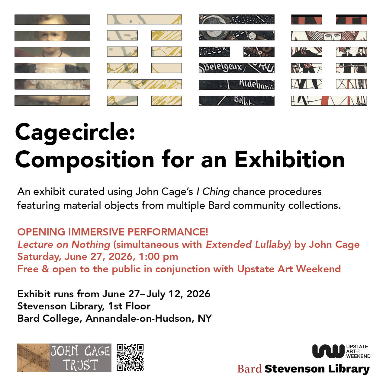 Cagecircle exhibit announcement; Cagecircle: Composition for an Exhibition