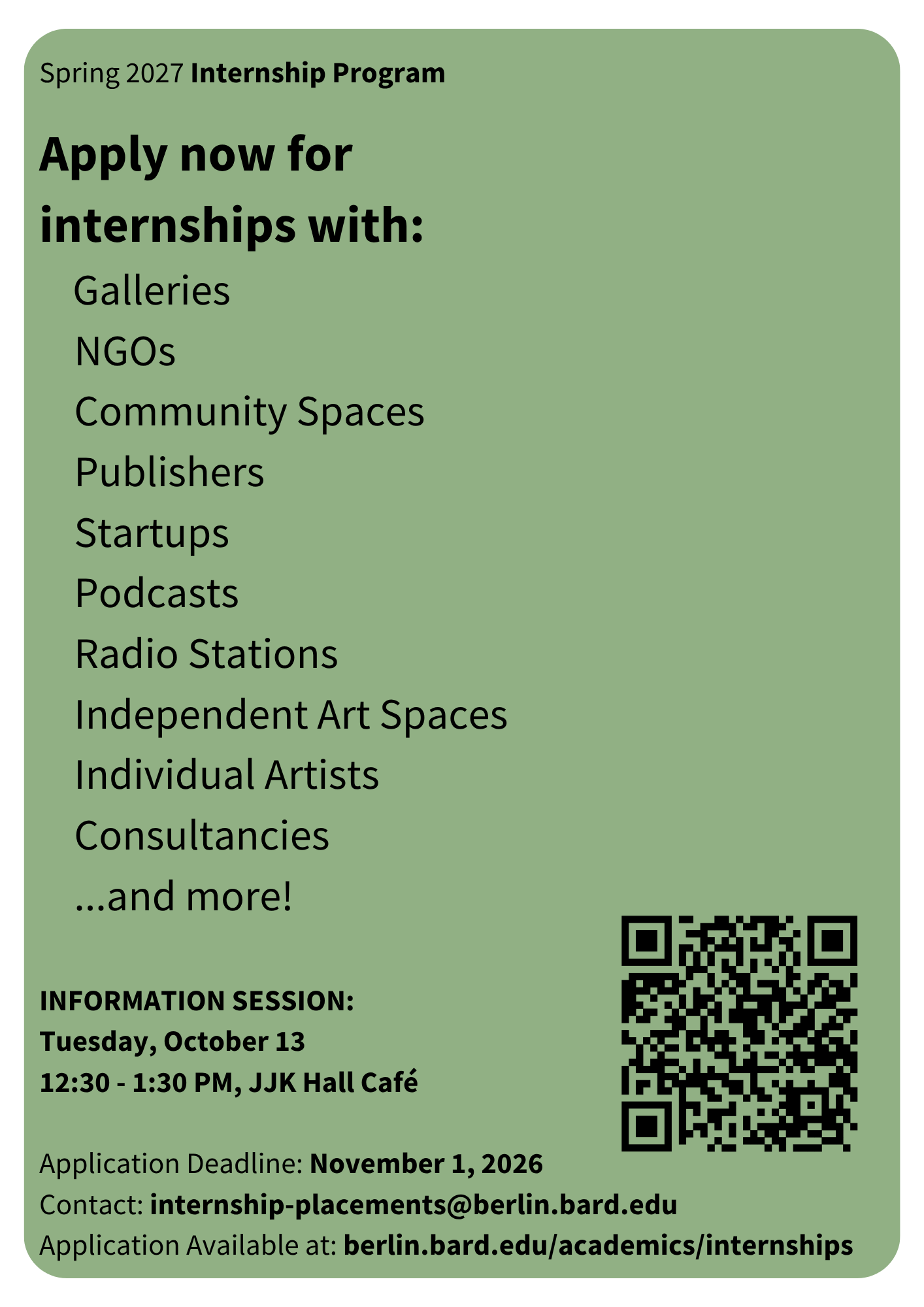 Spring '27 Internship Program Application Info Session