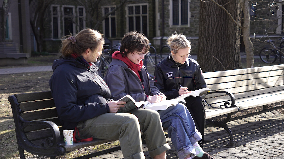 Bard students studying outside last week, photo by Jonathan Asiedu &rsquo;24