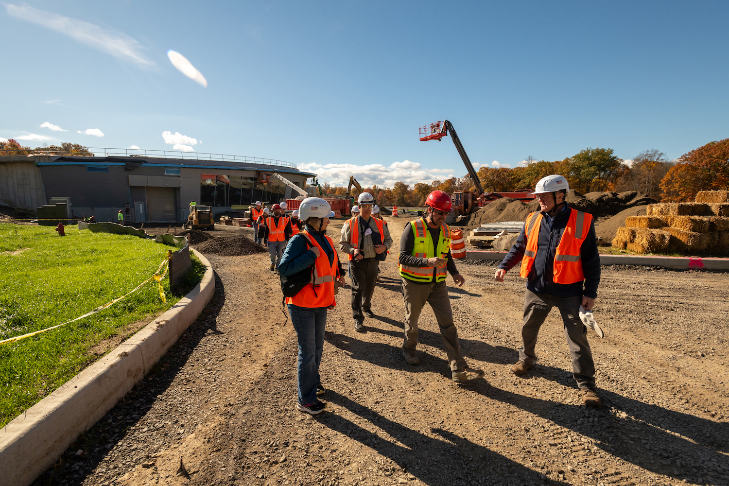 A tour of the construction of the new Performing Arts Lab designed by Maya Lin, Family and Alumni/ae Weekend 2025. Photo Credit: Karl Rabe.