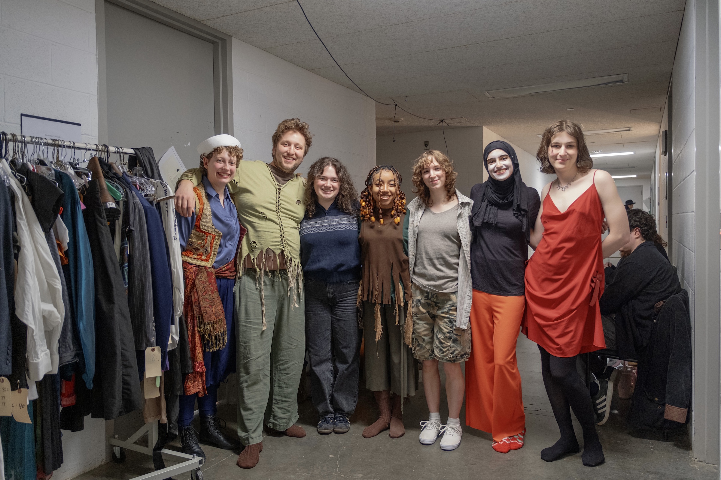 Backstage at last weekend's Theater & Performance Spring '26 Senior Project Festival. Photo by Danni Chen '26