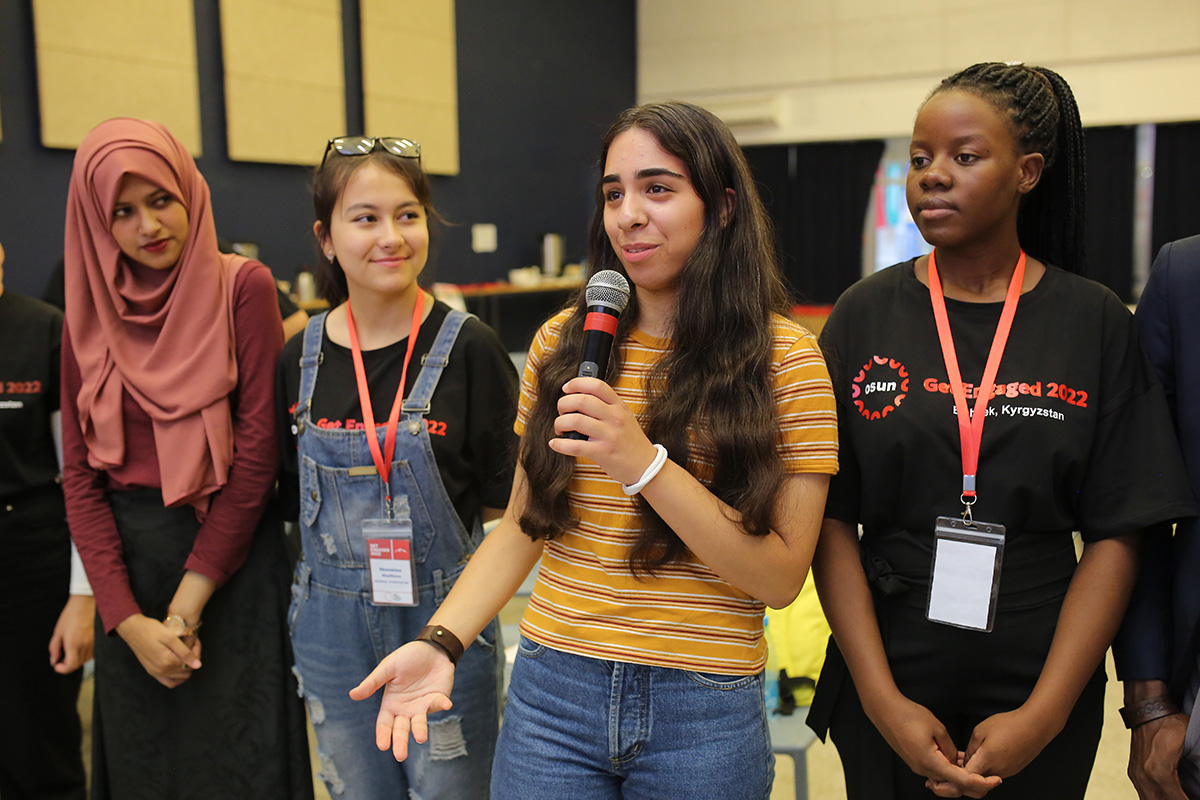 Students at the&nbsp;ninth annual Get Engaged Student Action and Youth Leadership Conference, organized by the OSUN Civic Engagement Initiative at Bard College in partnership with the American University of Central Asia (AUCA).