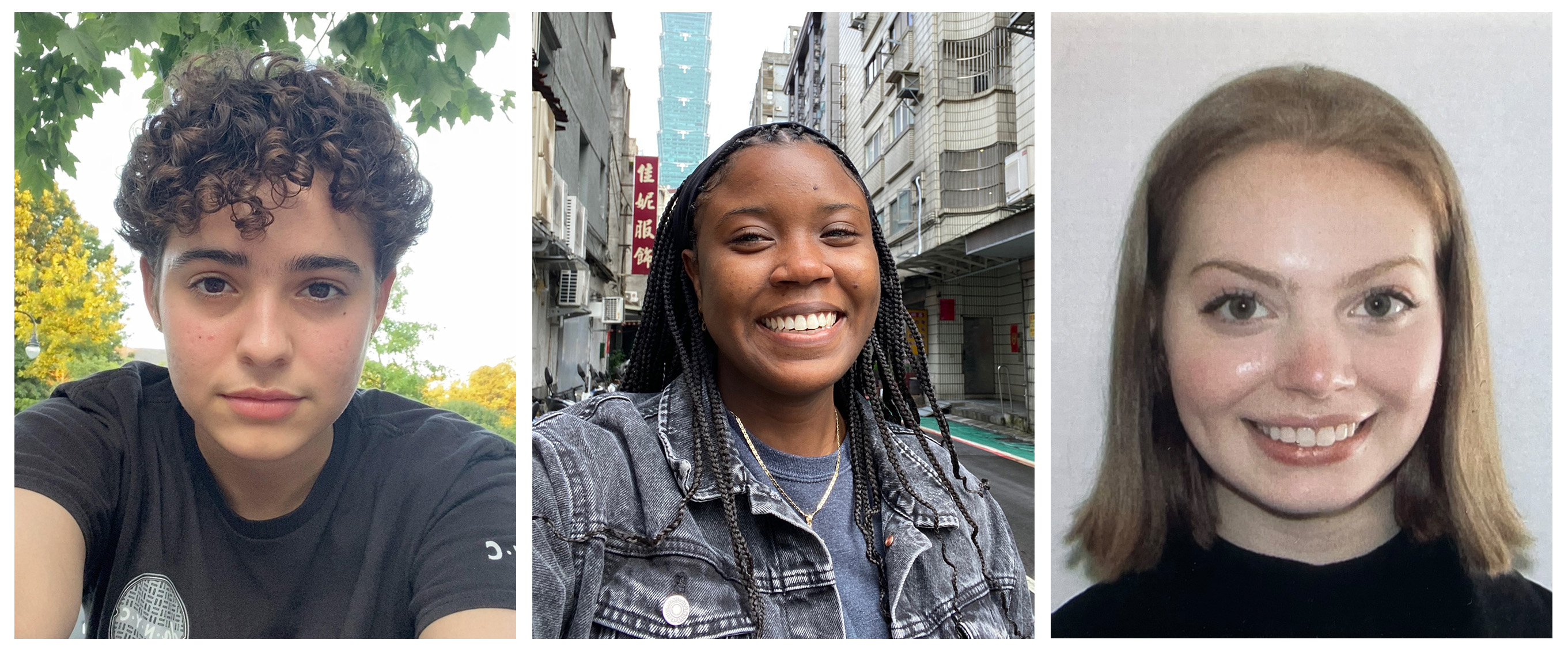 Skye Rothstein ’24, Kelany De La Cruz ’24, and Jackie Mack MA ’25.