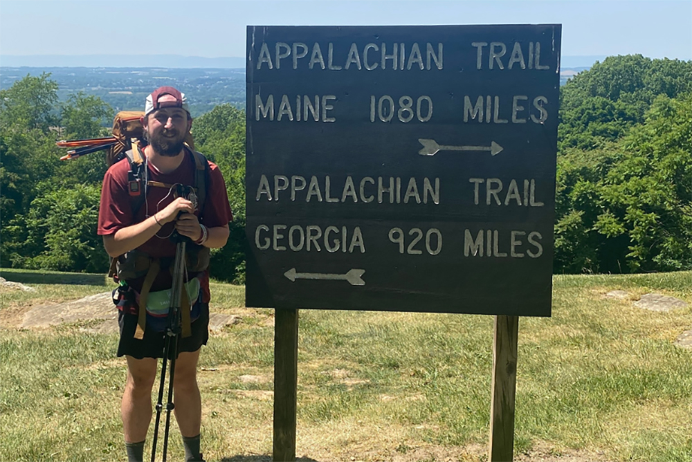 John Reisert ’22 hikes the Appalachian Trail.