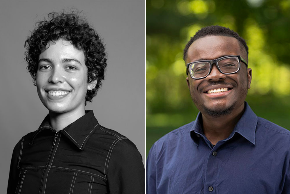 L-R: Fulbright winners&nbsp;Sara Varde de Nieves &rsquo;22 and&nbsp;Jonathan Asiedu &rsquo;24 (photo by Chris Kayden).