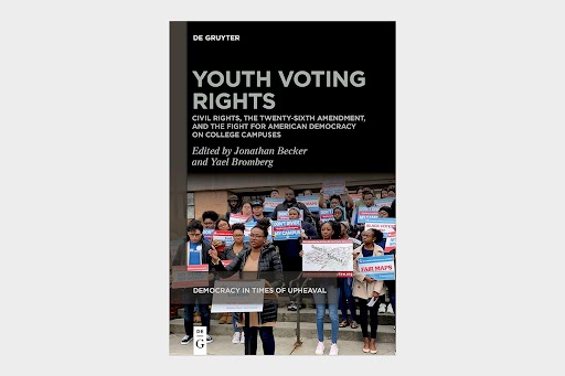 Book cover with young voters holding up signs