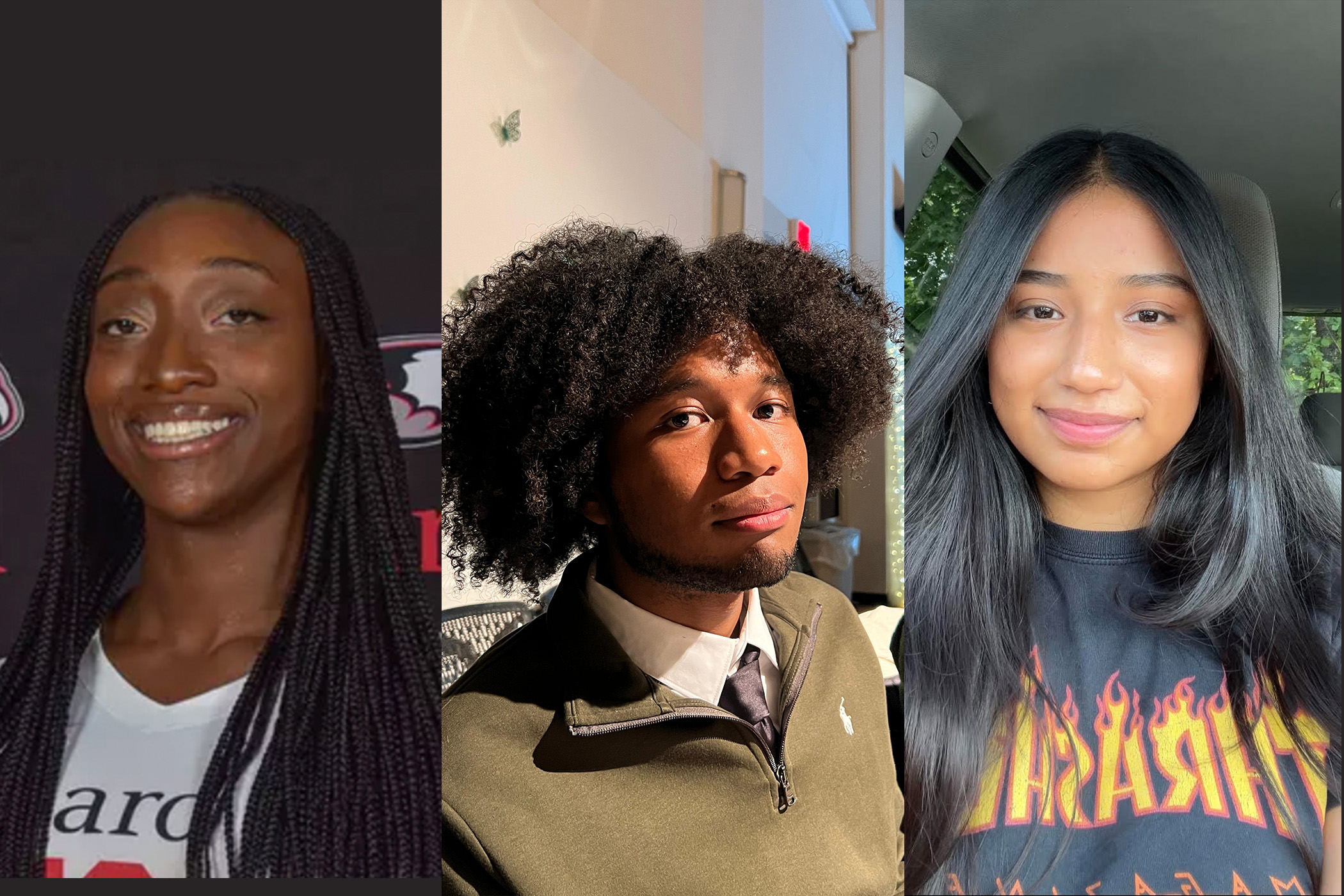 L-R:&nbsp;Nyla Lawrence &rsquo;26, Joseph Nartey &rsquo;26, and Karla Zarate &rsquo;26.