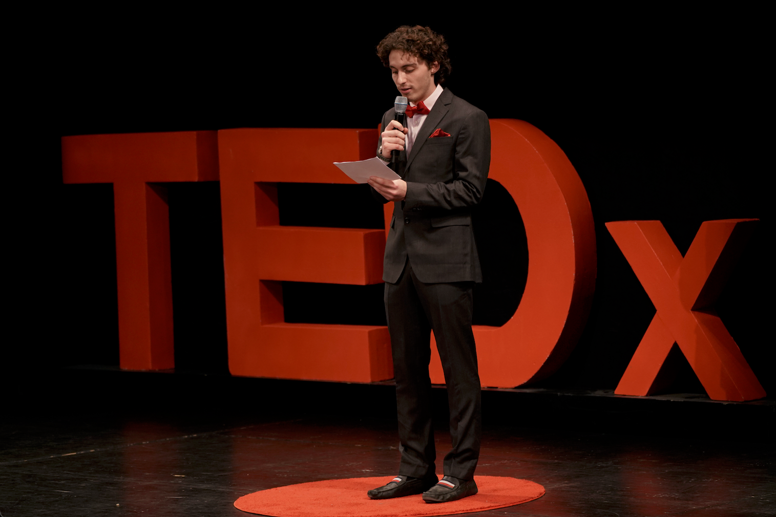 Student presenting at TEDx BArd in 2026.