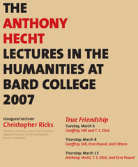 Bard College Inaugurates the Anthony Hecht Lectures in the Humanities
