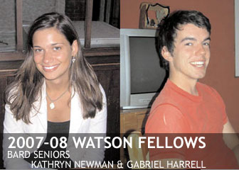 Two Bard Seniors Receive Prestigious and Highly Selective Watson Travel Grants