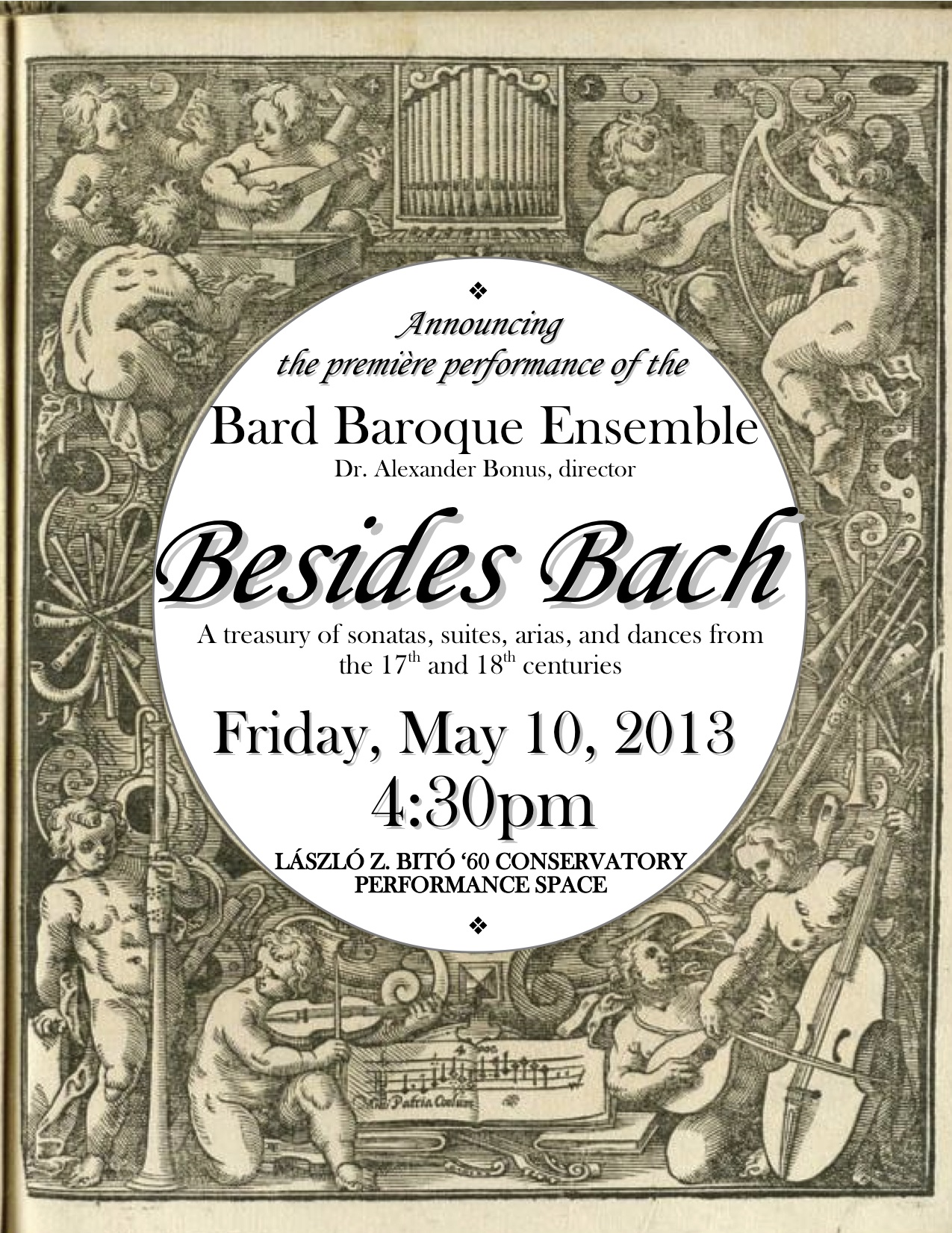 Premiere Performance of the Bard Baroque Ensemble