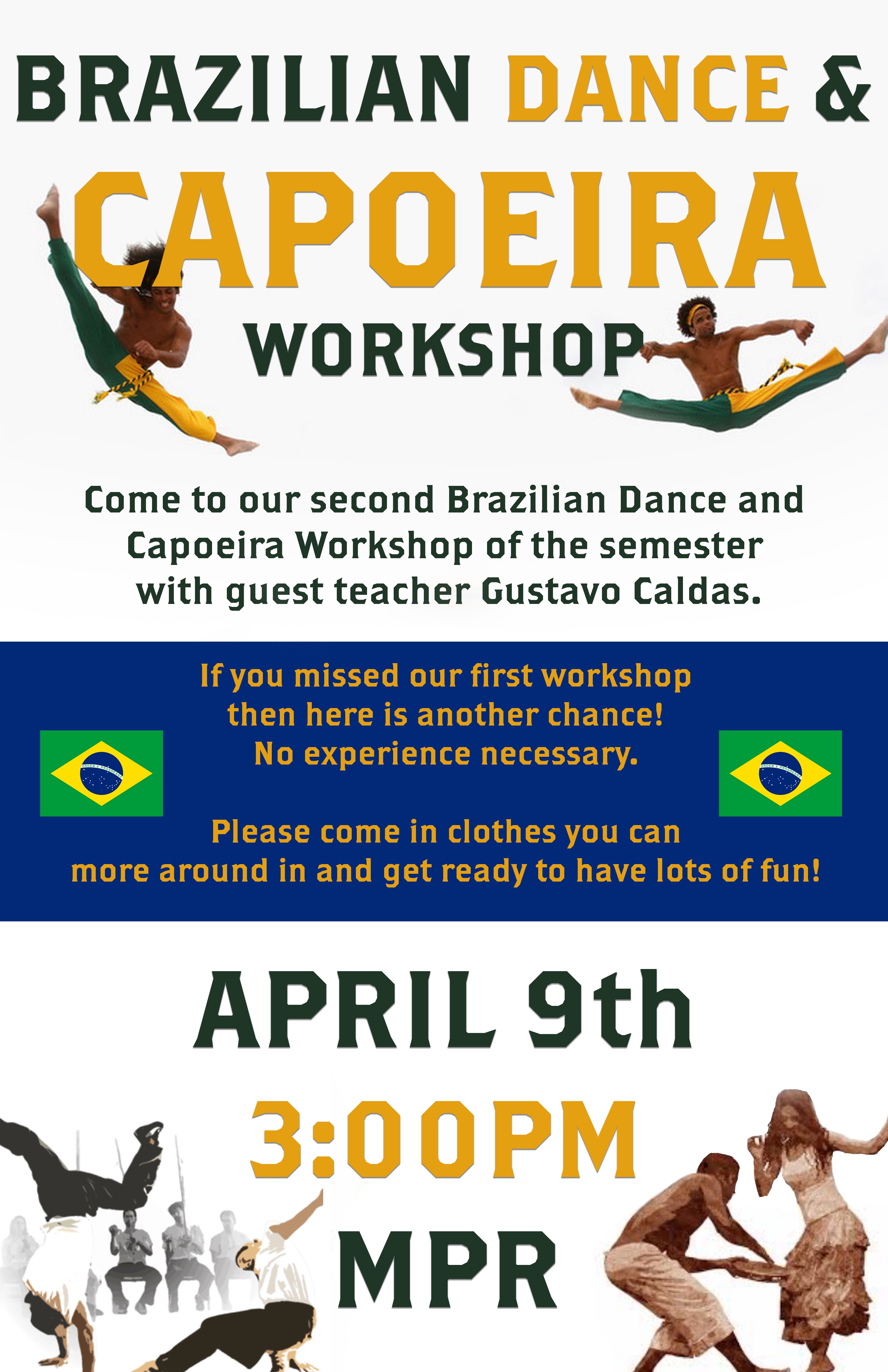 Brazilian Dance and Capoeira Workshop - with Guest Teacher Gustavo Caldas