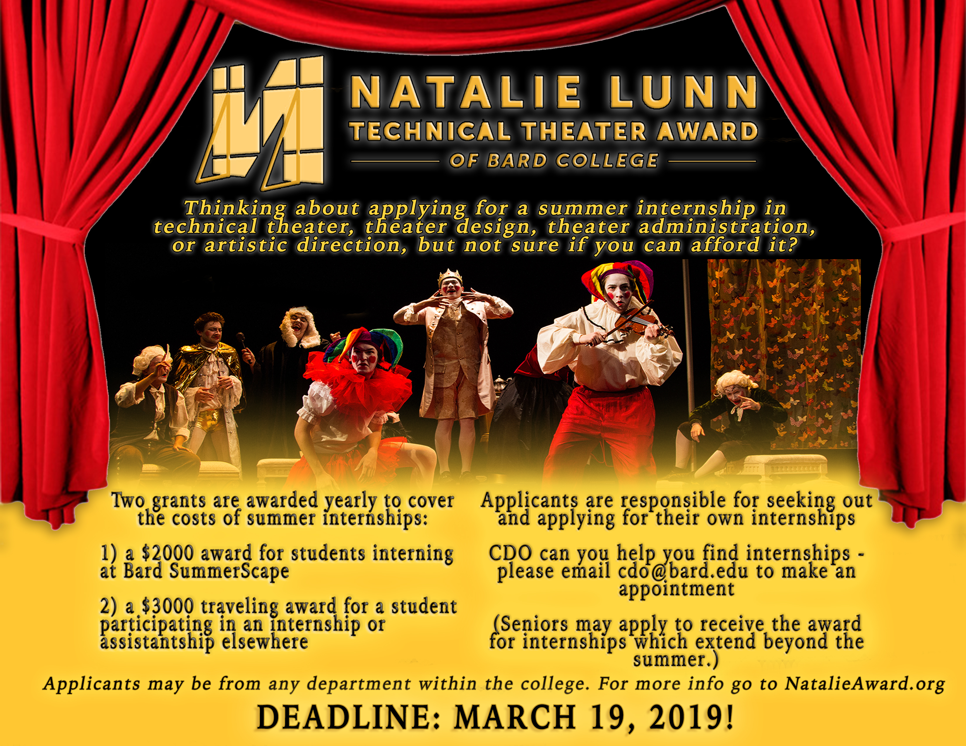 Deadline: Natalie Lunn Teachnical Theater Awards