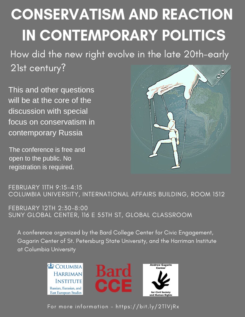 Visit https://cce.bard.edu/2019/01/30/upcoming-conference-conservatism-and-reaction-in-contemporary-politics/