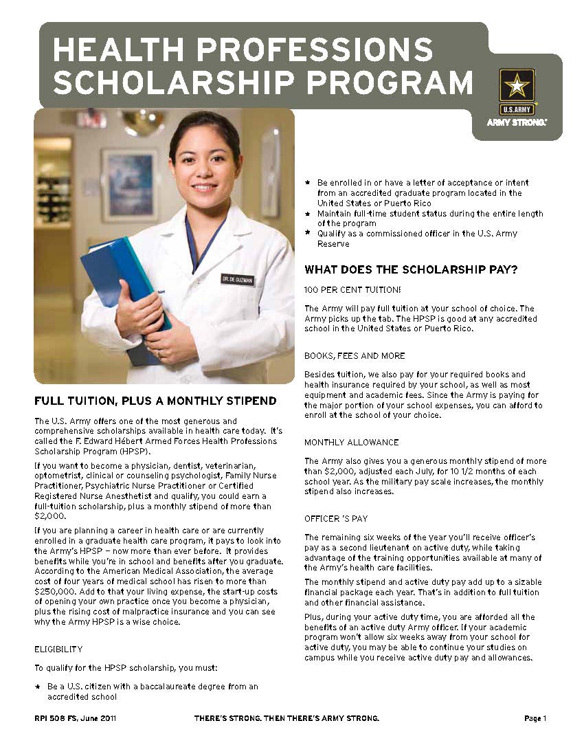 U.S. Army Health Professionals Scholarship Program Info Session