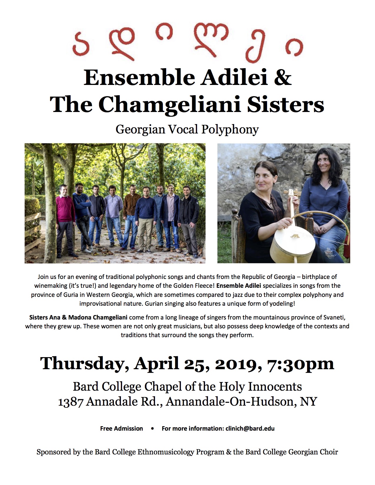 Ensemble Adilei and The Chamgeliani Sisters: Georgian vocal polyphony