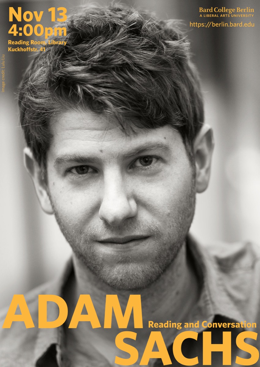 Adam Sachs: Reading and Conversation