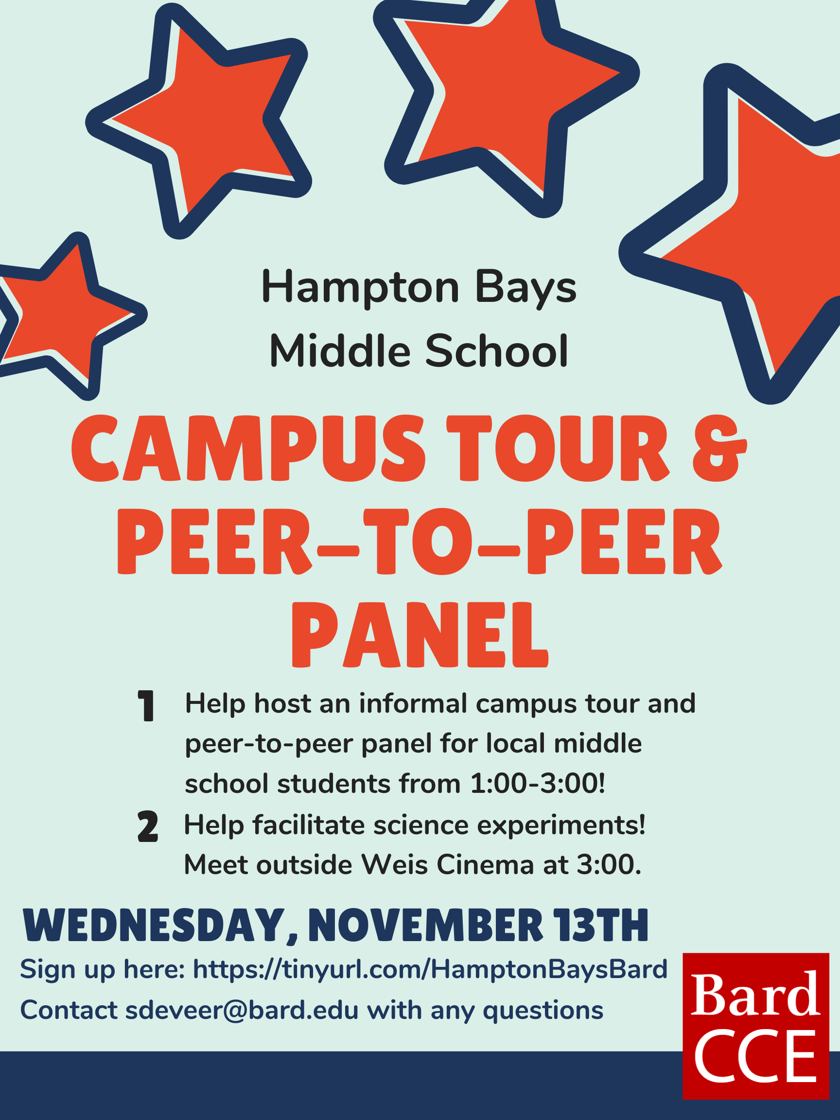 Hampton Bays Middle School Campus Tour and Peer to Peer Panel