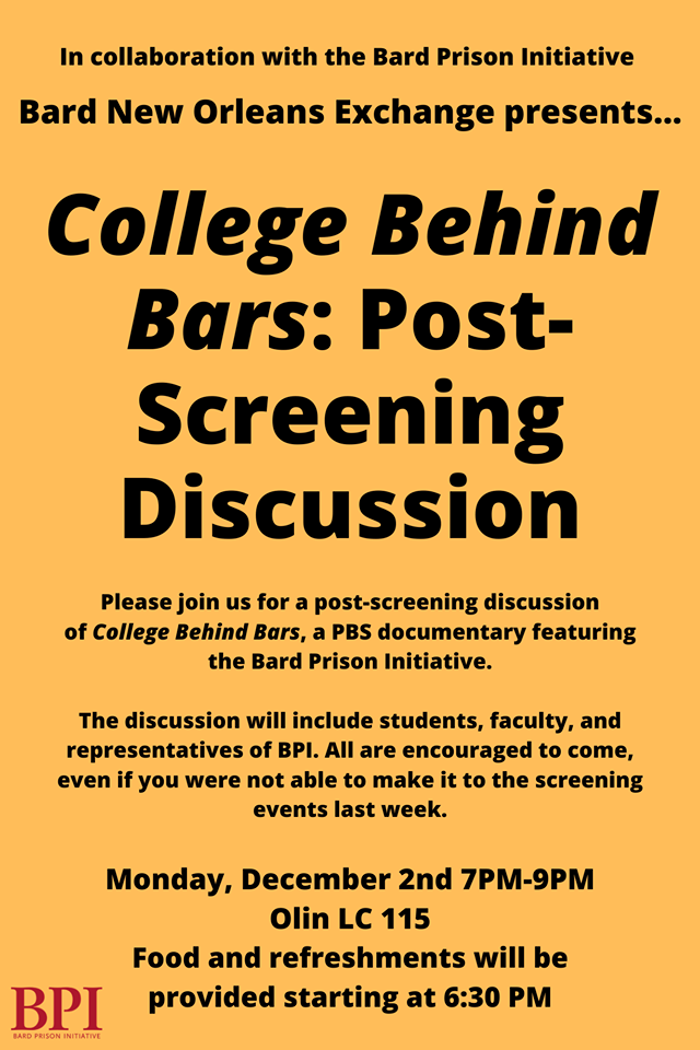 College Behind Bars: Post-Screening Discussion