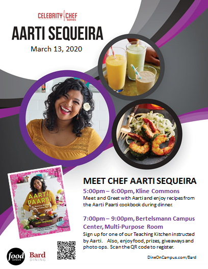 Postponed: Celebrity Chef Event Featuring Food Network Chef Aarti Sequeira