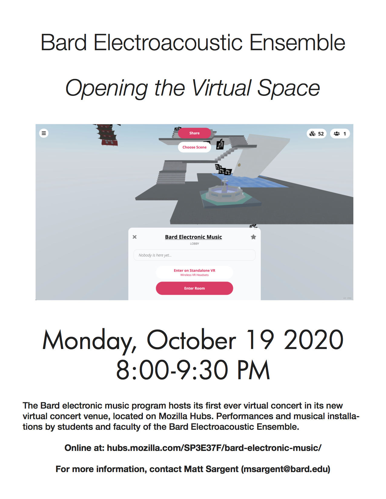 Bard Electroacoustic Ensemble presents: Opening the Virtual Space