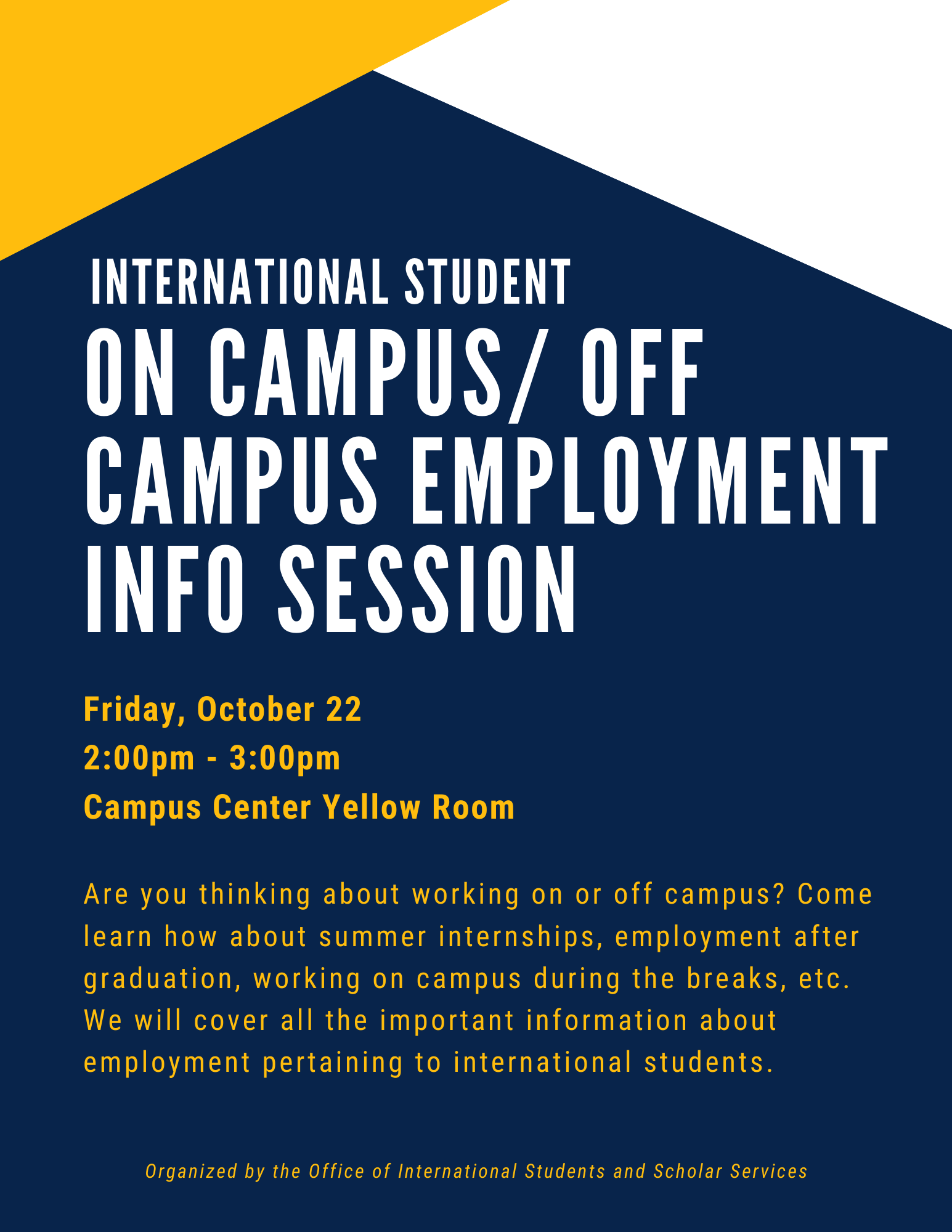 On-Campus and Off-Campus Employment for International Students