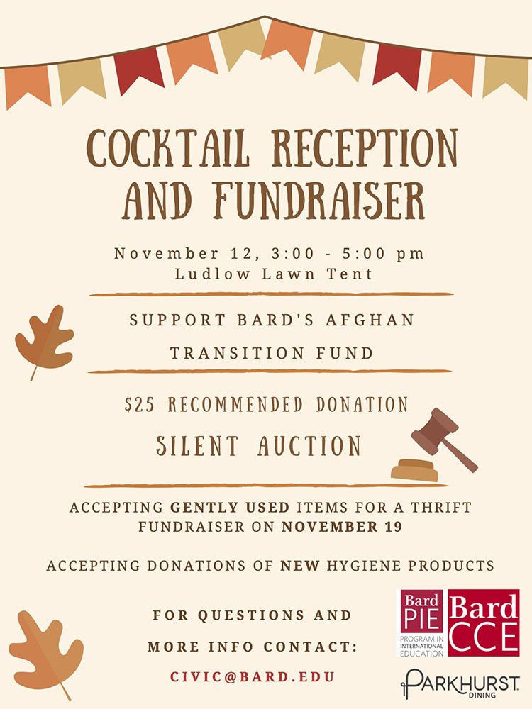 Cocktail Reception and Fundraiser for Bard&#39;s Afghan Transition Fund