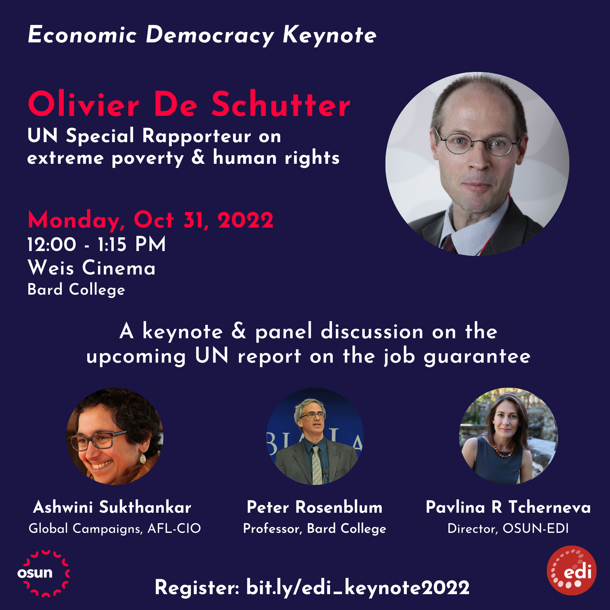 2022 Economic Democracy Keynote with UN Special Rapporteur De Schutter