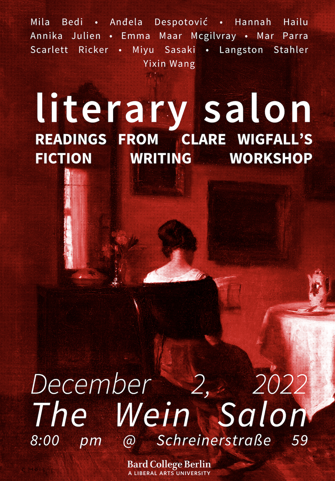 Literary Salon: Reading by the students of Clare Wigfall&#39;s Fiction Writing Workshop (1/2)