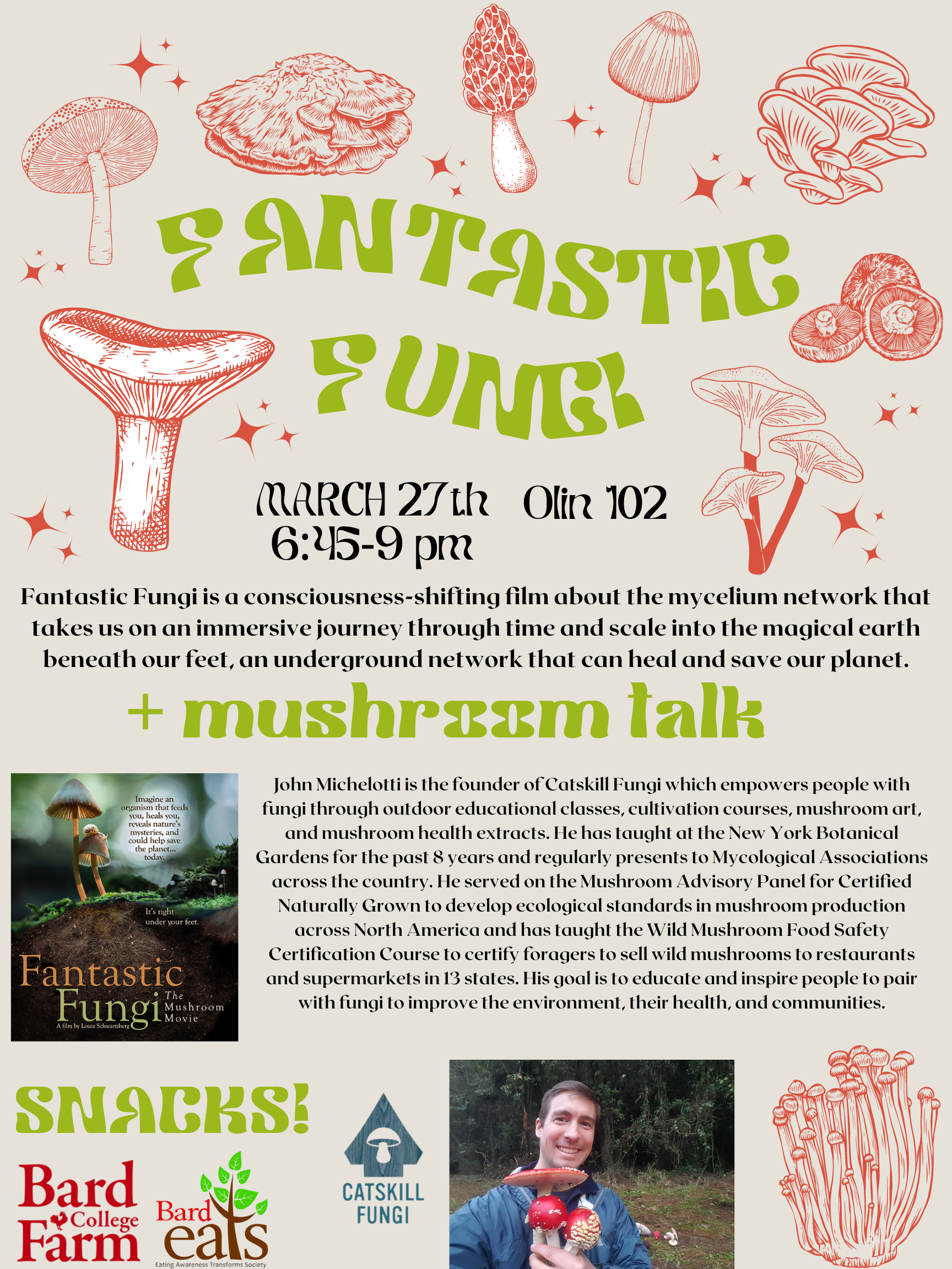 Bard Farm Screening of Fantastic Fungi with John&nbsp;Michelotti