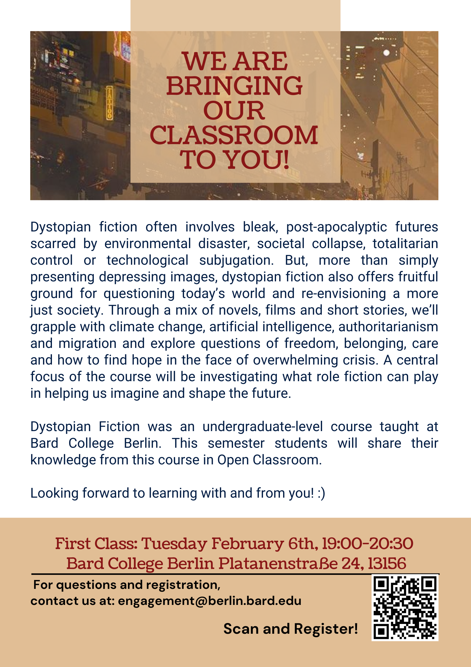 Open Classroom:&nbsp;Dystopian Fiction