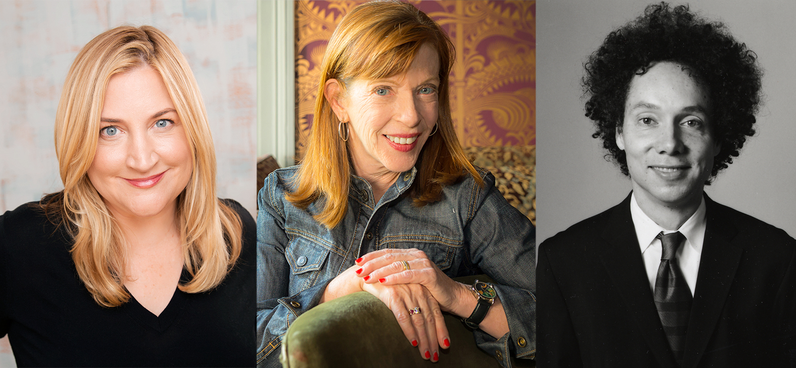 Sarah Thyre by Mindy Tucker; Malcolm Gladwell by Brooke Williams; Susan Orlean by Noah Fecks
