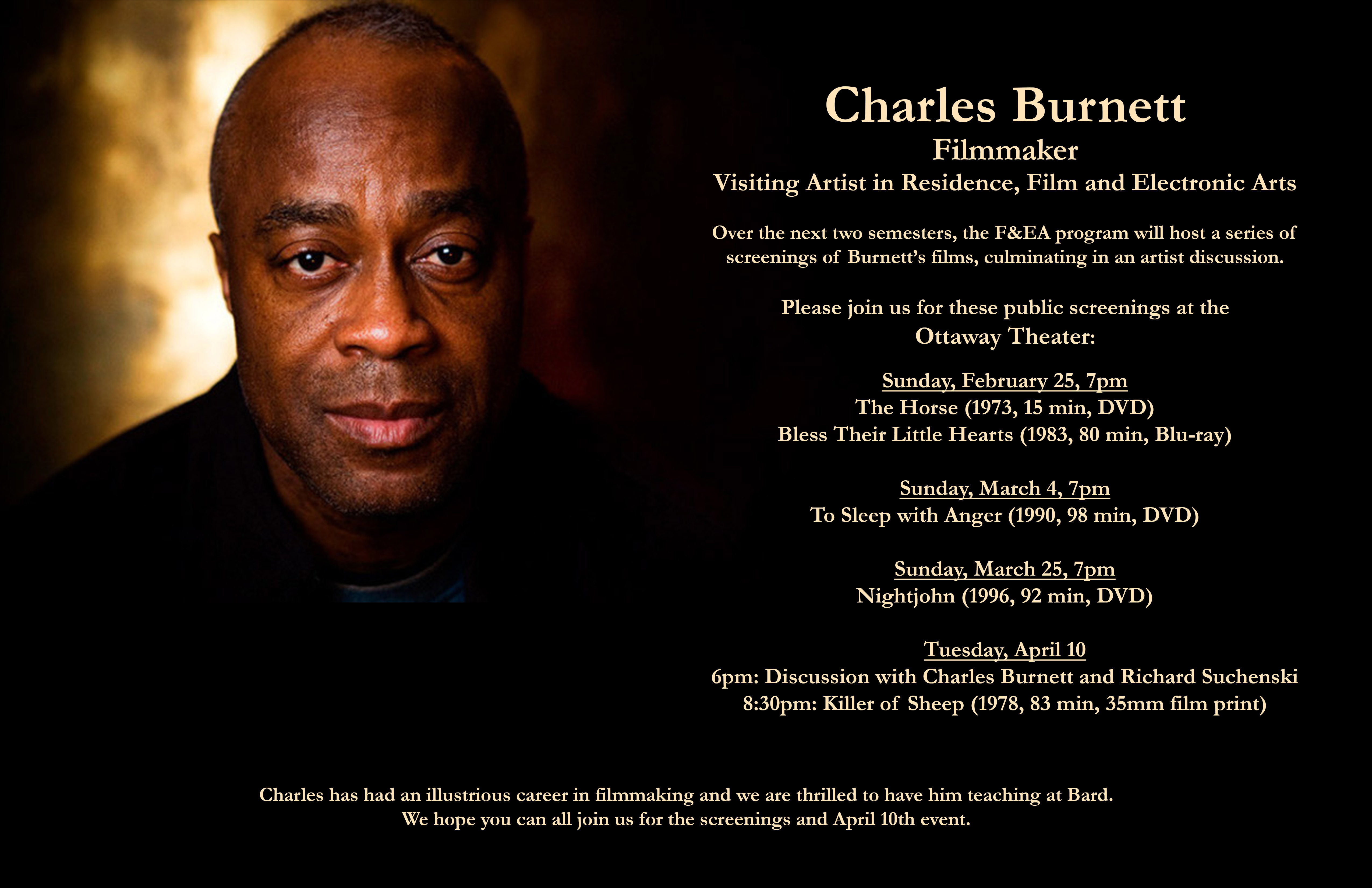 CHARLES BURNETT Screening Series