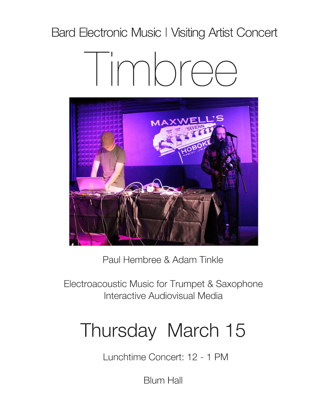 Timbree:&nbsp;Lunchtime concert