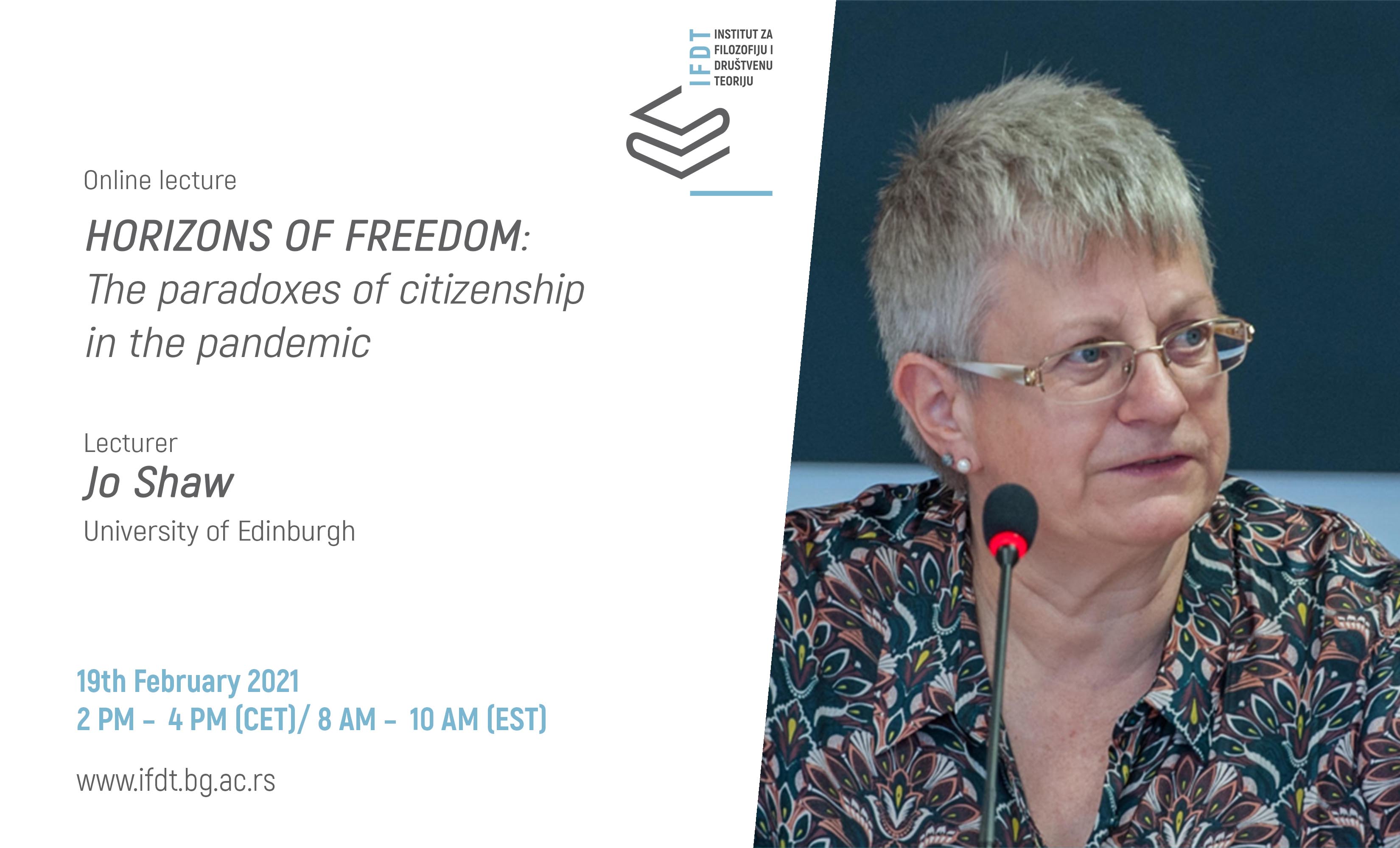 Jo Shaw on &quot;Horizons of Freedom: The Paradoxes of Citizenship in the Pandemic&quot;