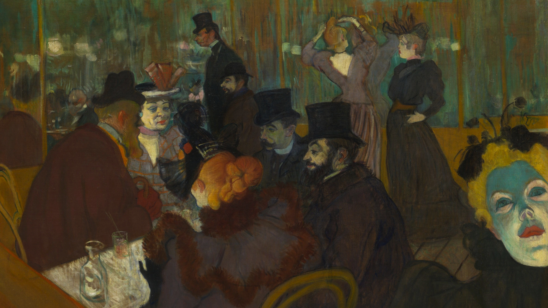 "At the Moulin Rouge" by Henri de Toulouse-Lautrec; Wikimedia Commons