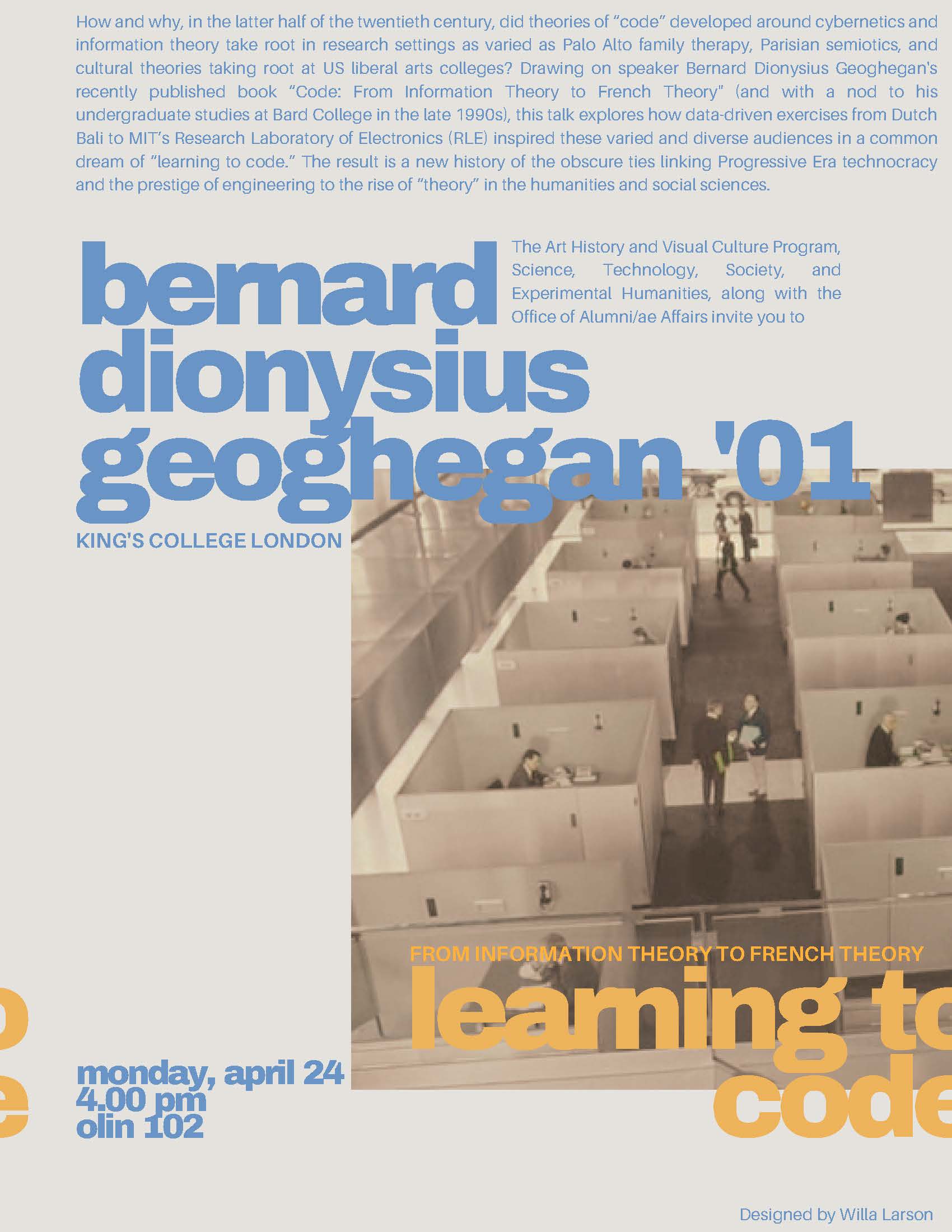 Bernard Dionysius Geoghegan '01, King&rsquo;s College London