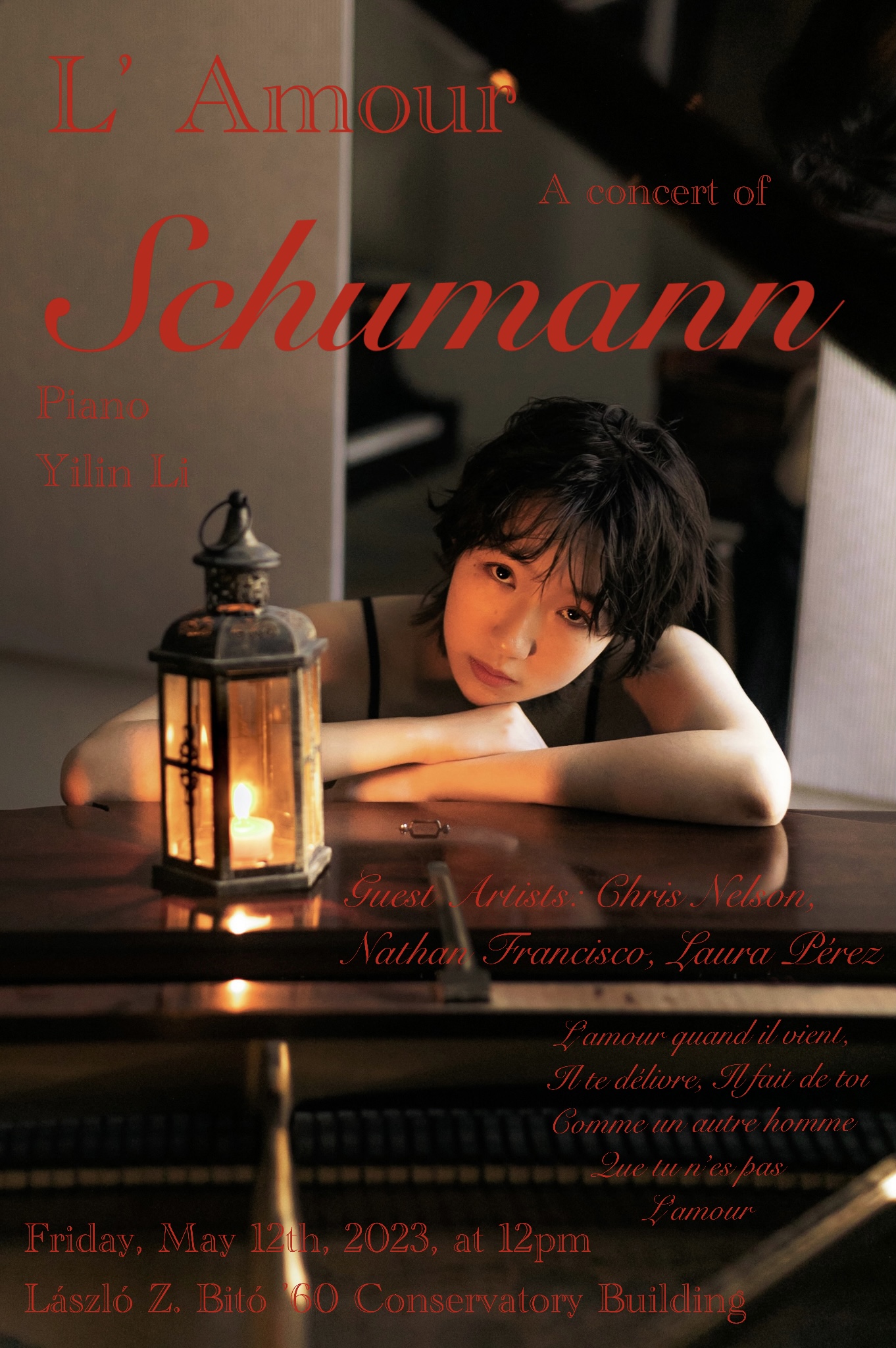 Recital: L'Amour, a concert of Schumann and more with Yilin Li, piano