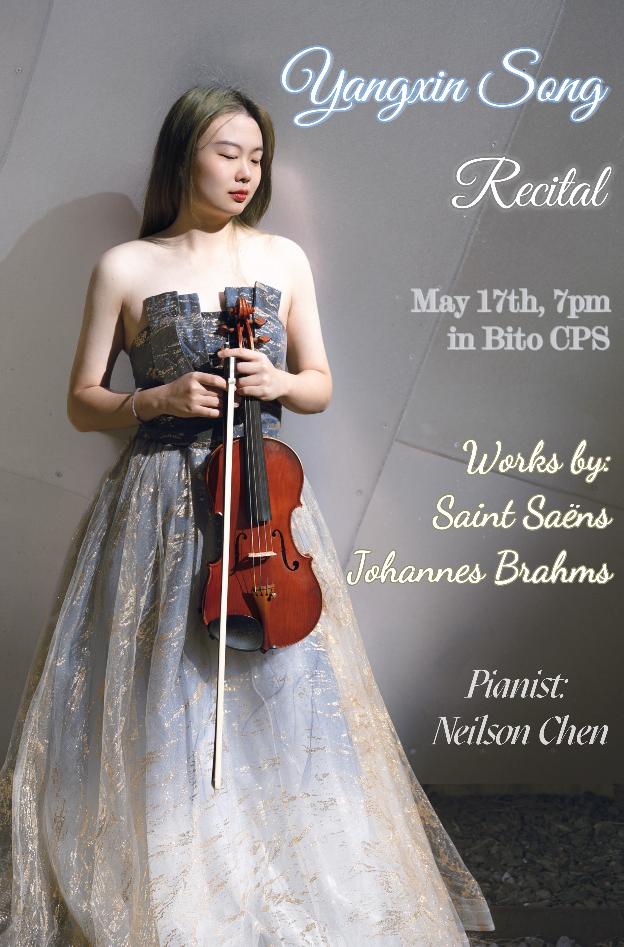 Recital: Saint-Saëns and Brahms with&nbsp;Yangxin Song, violin, and Neilson Chen, piano