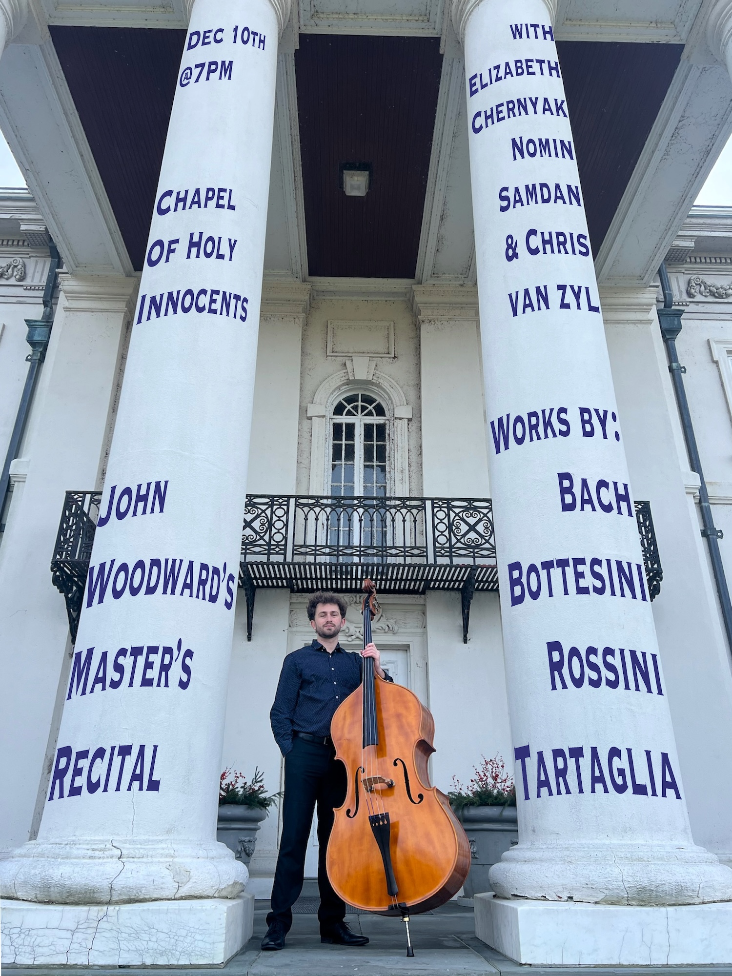 Instrumental Arts Program Recital: John Woodward, double bass, with Elizabeth Chernyak, violin, Chris van Zyl, cello, and&nbsp;Nomin Samdan, piano