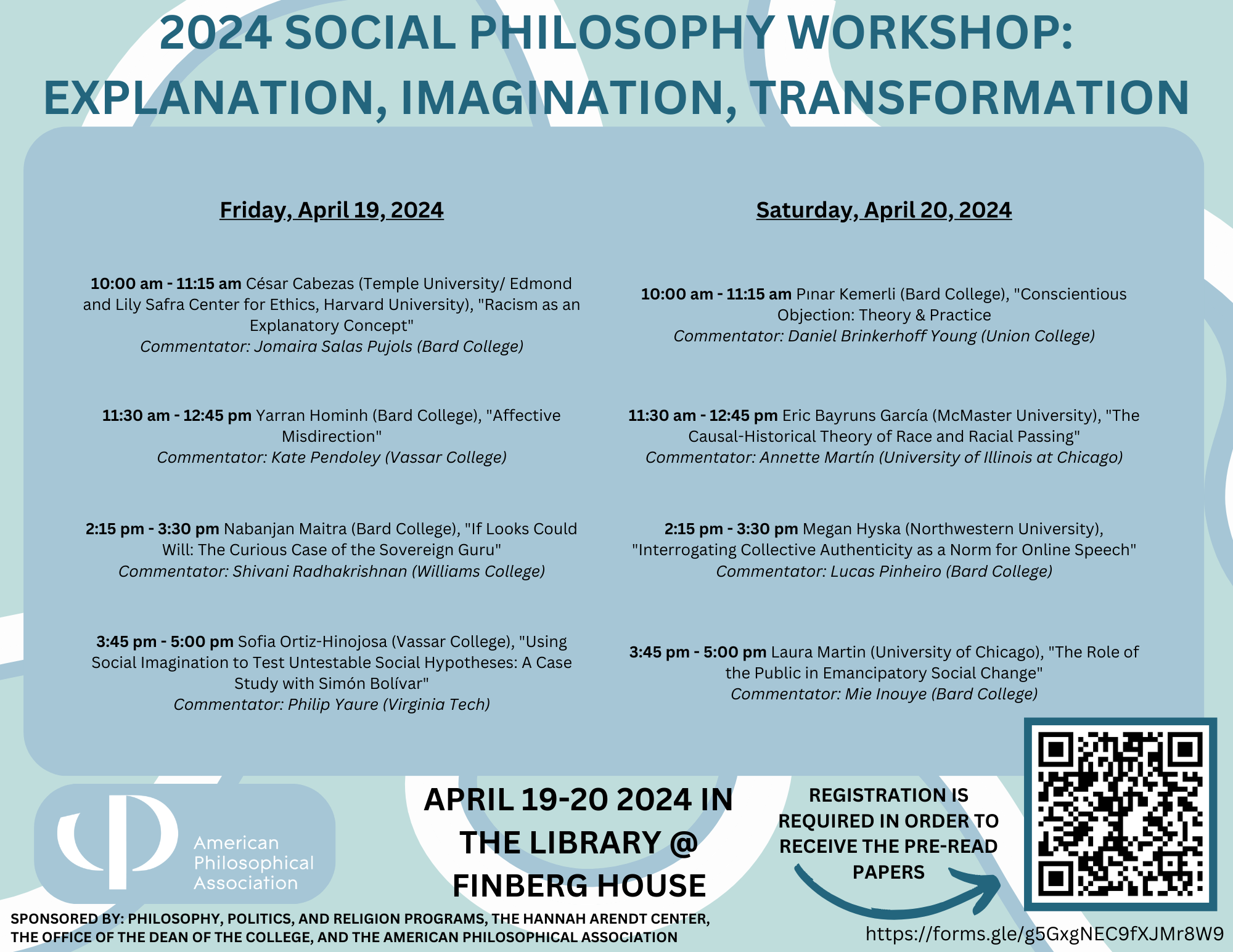 Social Philosophy Workshop:&nbsp;Explanation, Imagination, Transformation