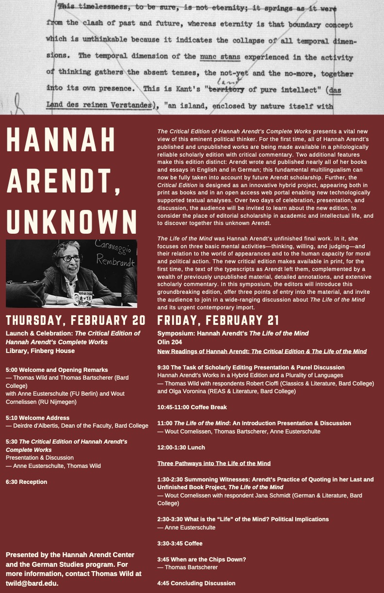 Hannah Arendt, Unknown: Symposium