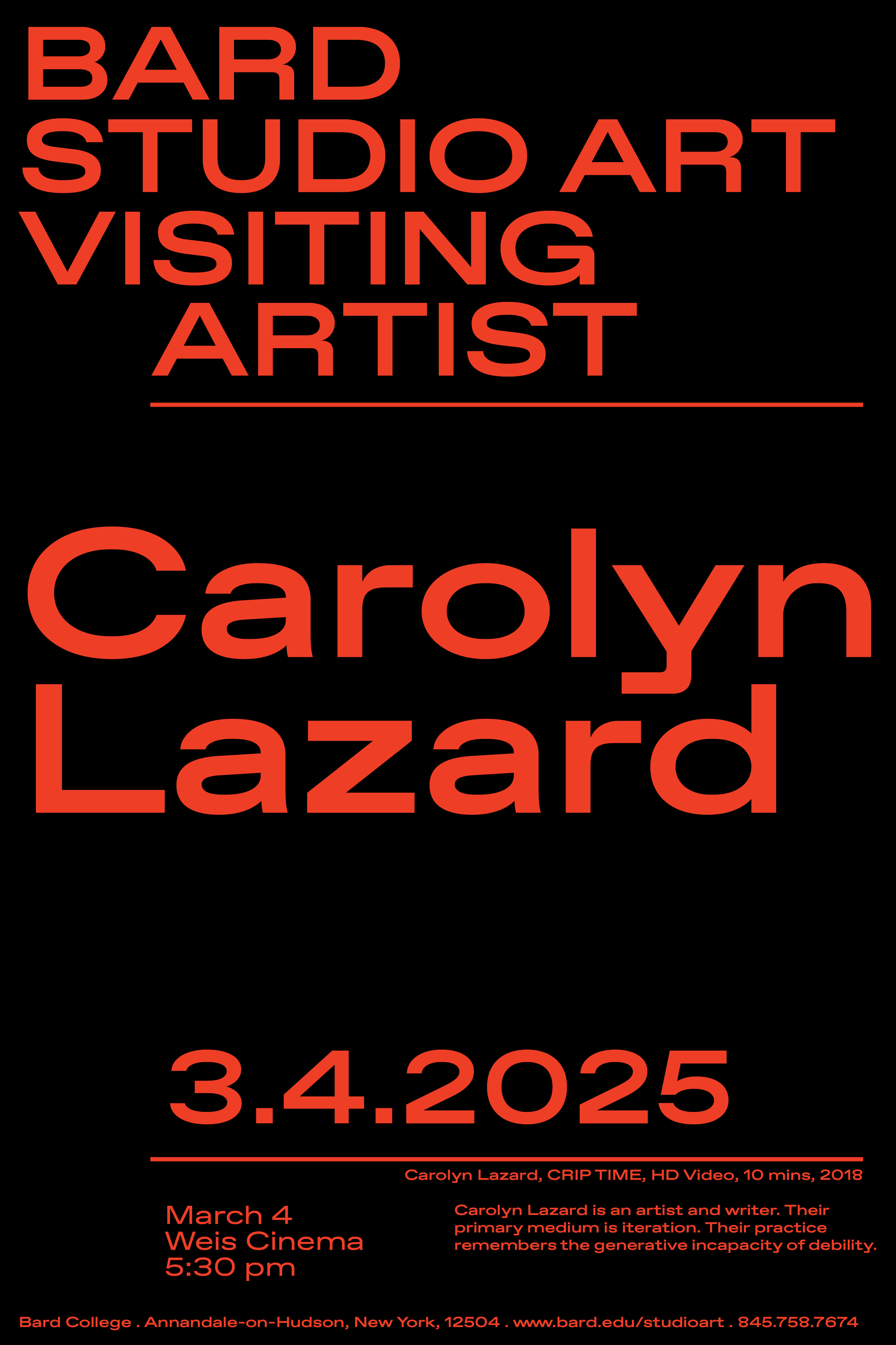 Carolyn Lazard Artist Talk
