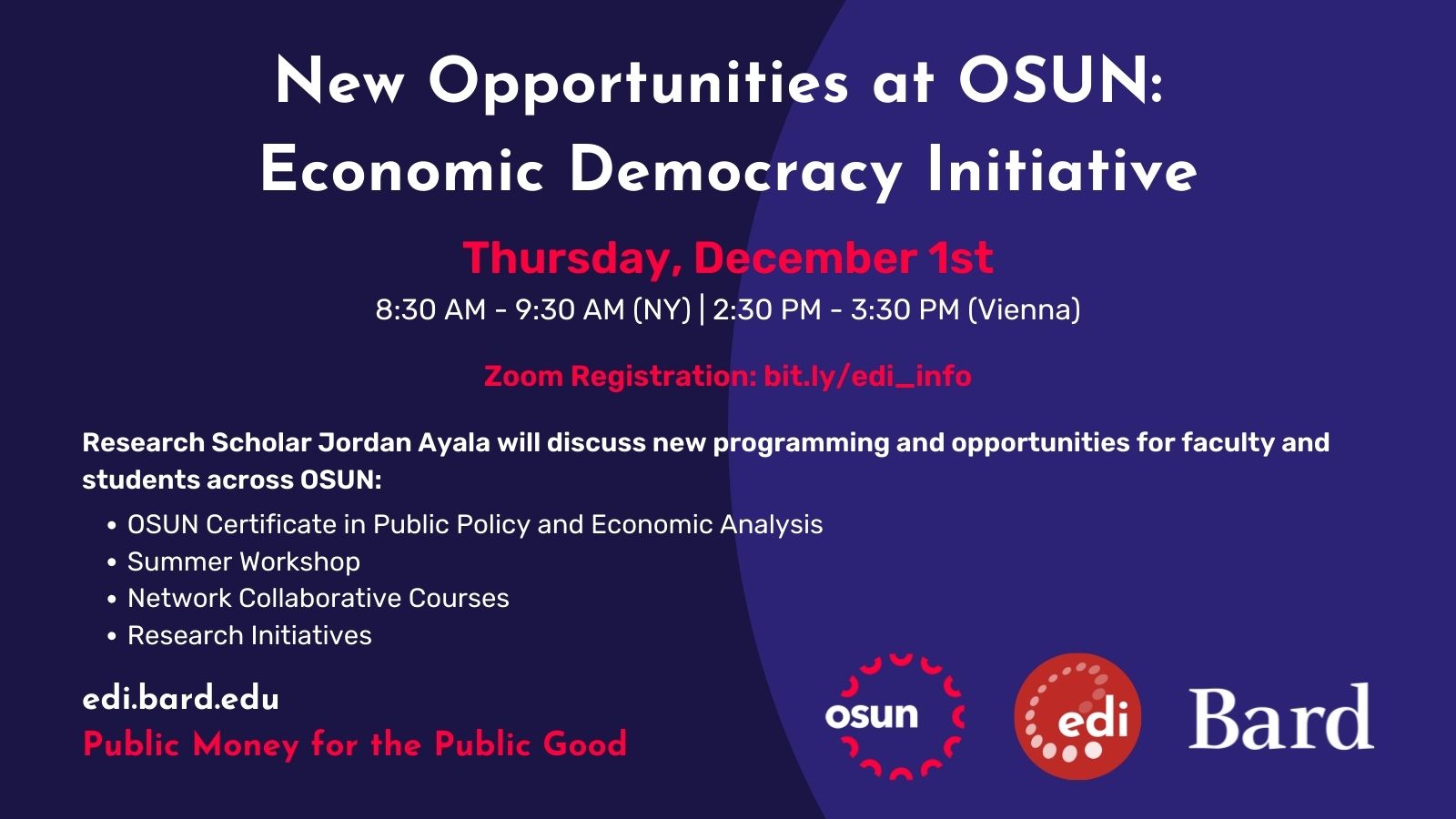 Visit https://bard.zoom.us/meeting/register/tZctcumuqT8oGNYv_OAXTbNLd1SmyGKjoIyP 