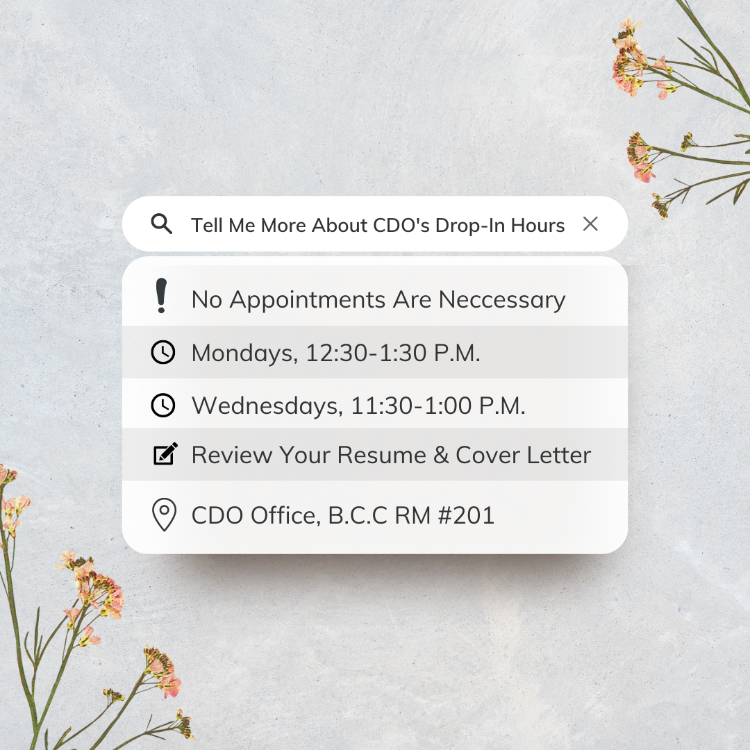 Peer Career Coach Drop-In Hours